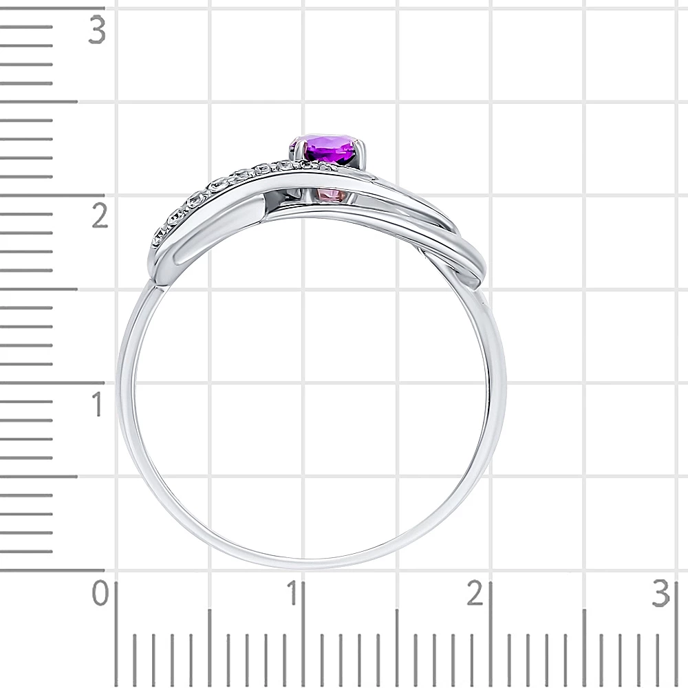 Кольцо с аметистами из серебра 925 пробы 3