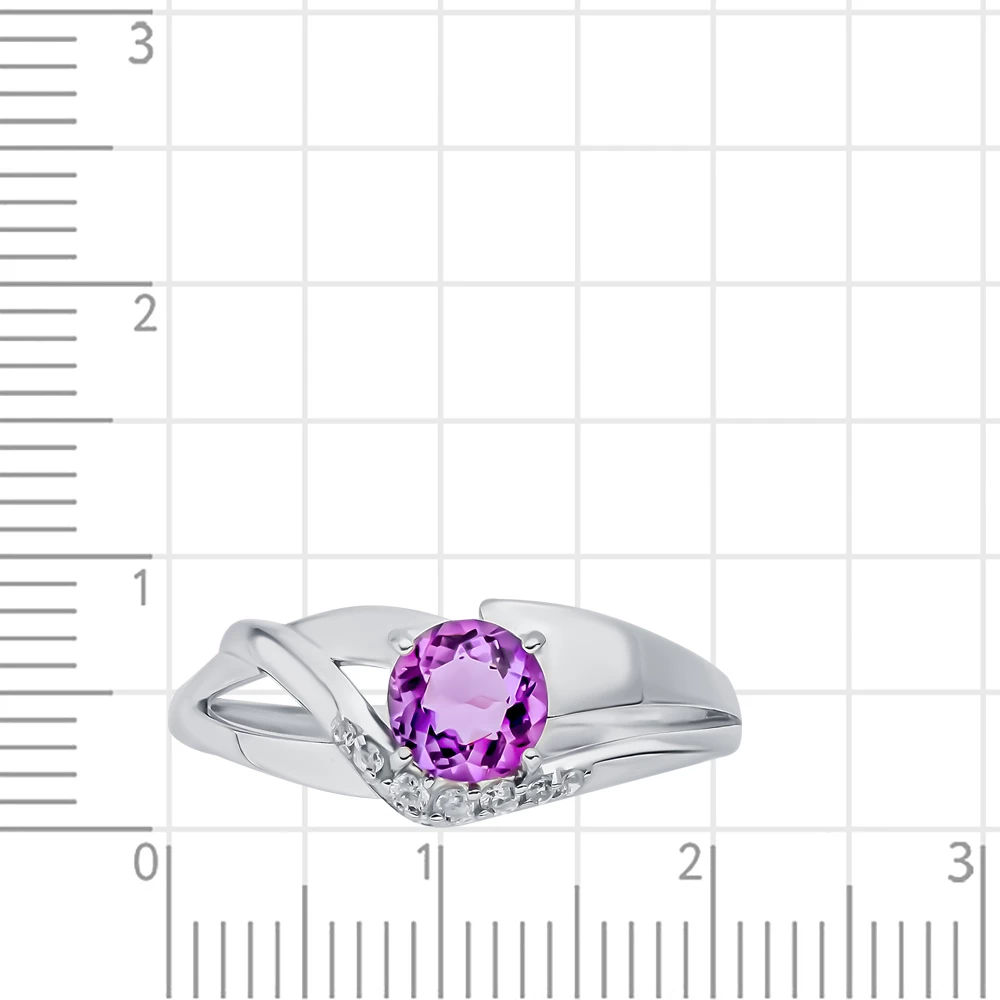 Кольцо с аметистами из серебра 925 пробы 2