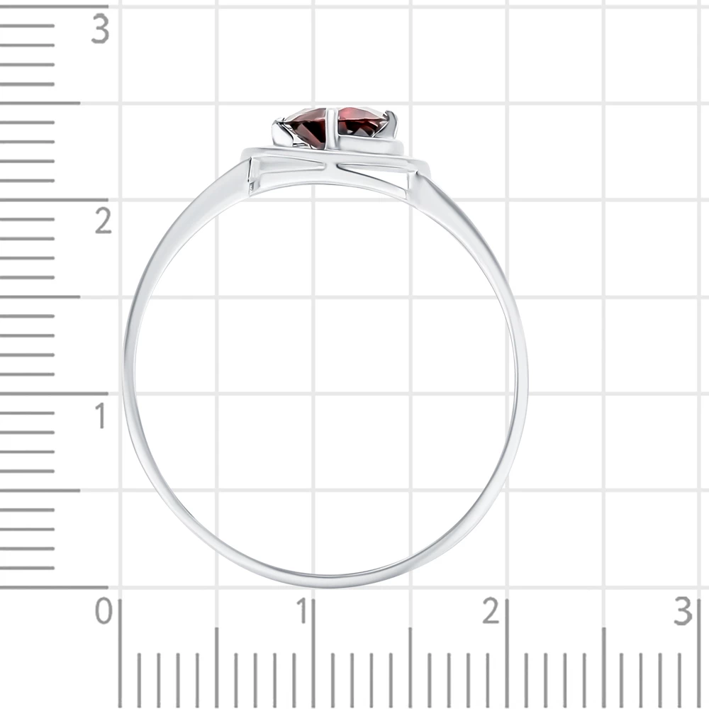 Кольцо с гранатом из серебра 925 пробы 3