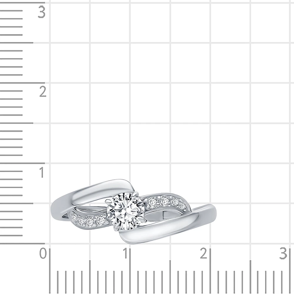 Кольцо с фианитами из серебра 925 пробы 2