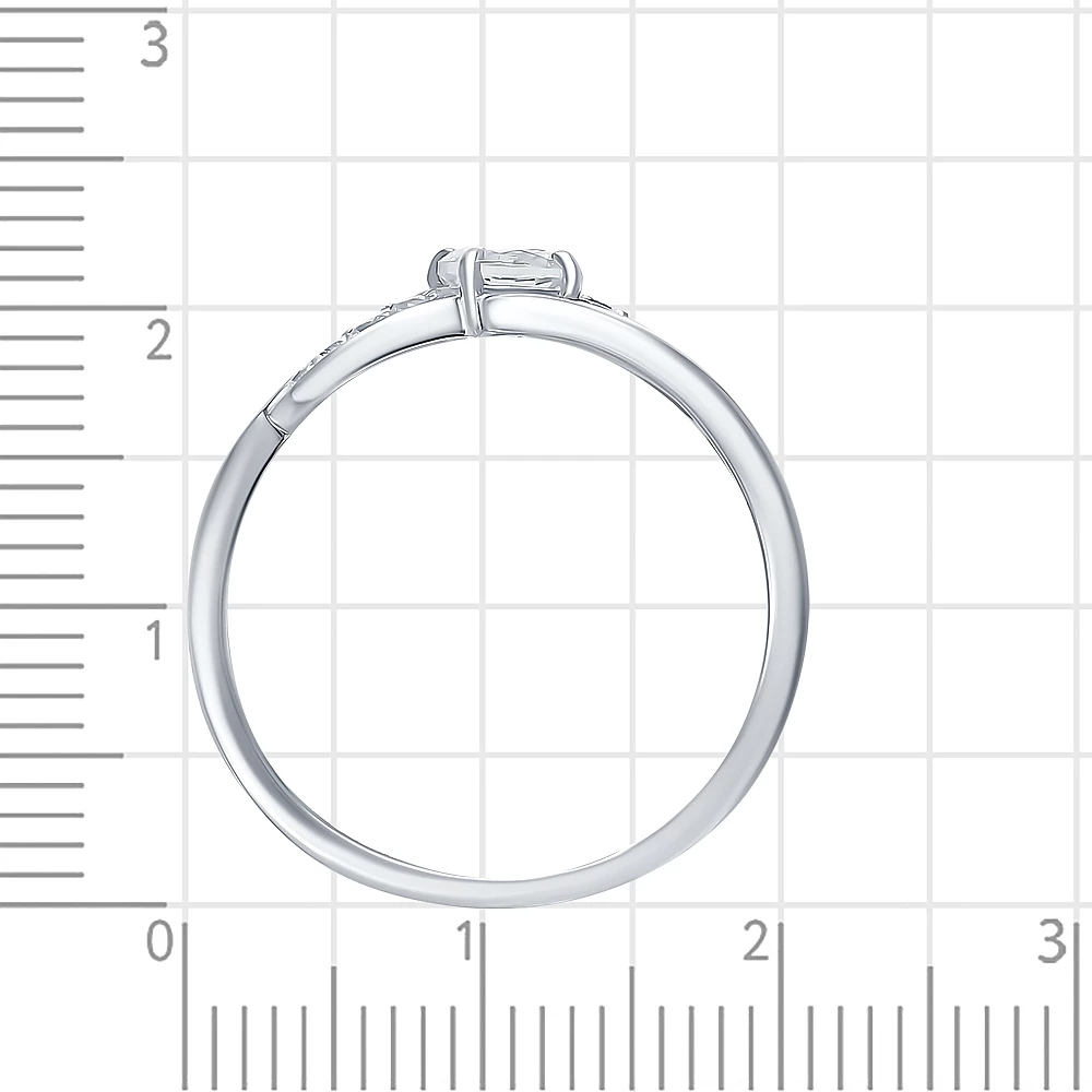 Кольцо с фианитами из серебра 925 пробы 3
