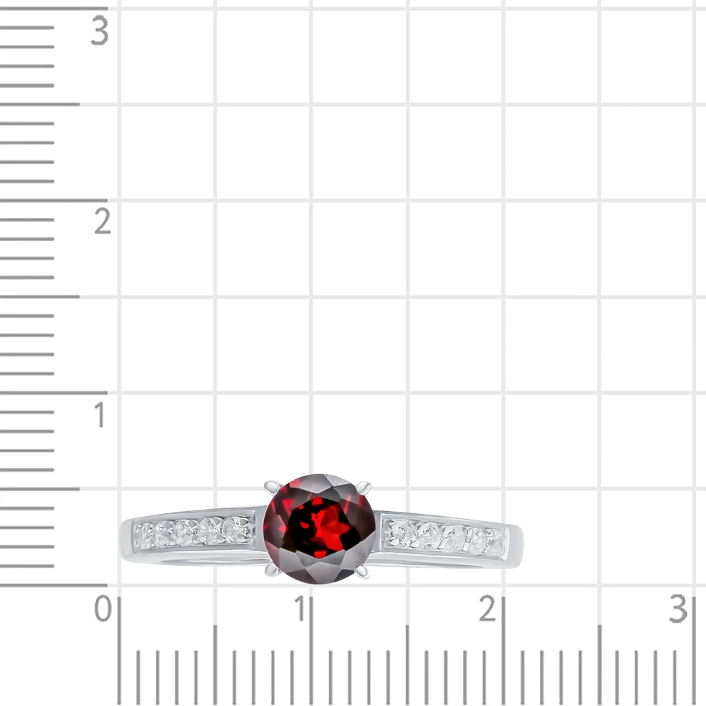 Кольцо с гранатами из серебра 925 пробы 2