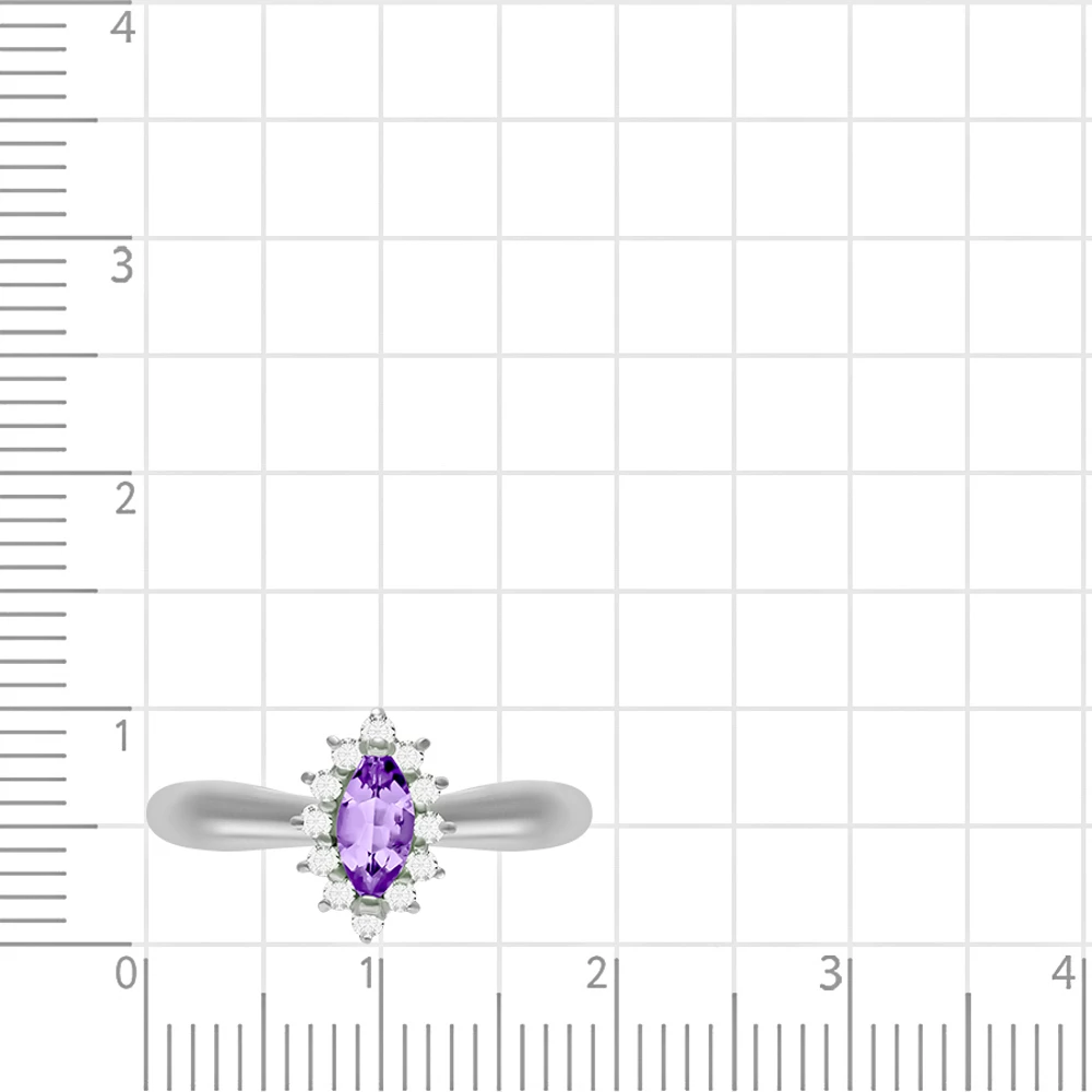 Кольцо с аметистами из серебра 925 пробы 2