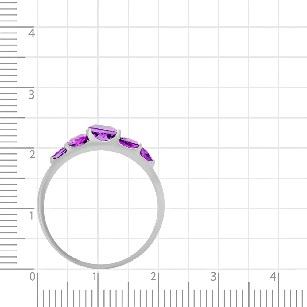 Кольцо с аметистами из серебра 925 пробы 3