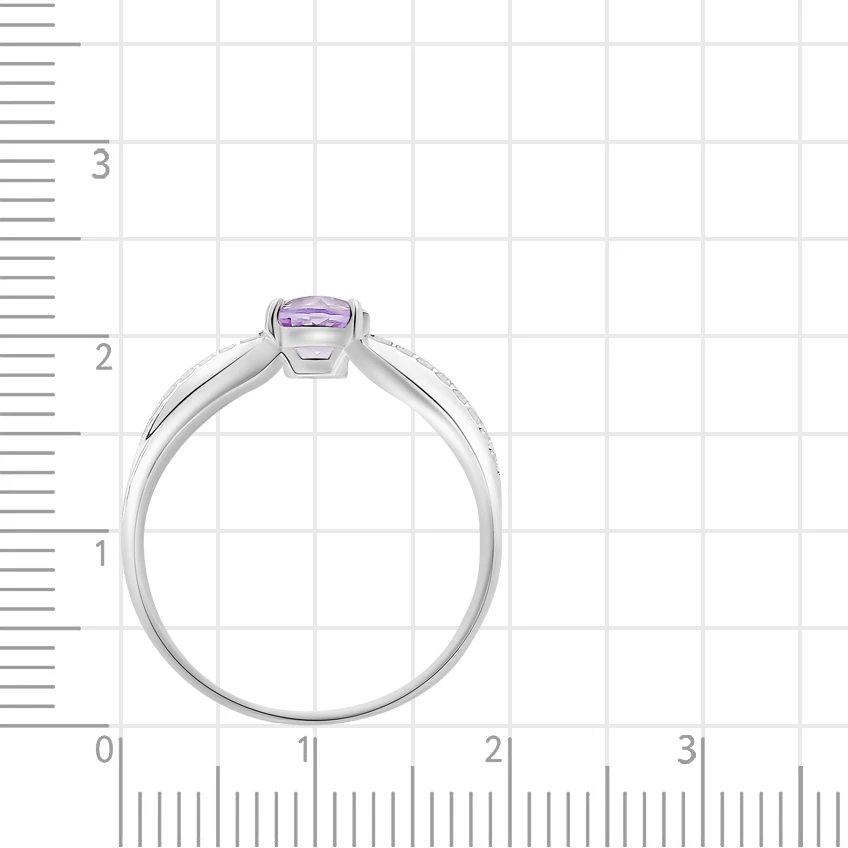 Кольцо с аметистами из серебра 925 пробы 3