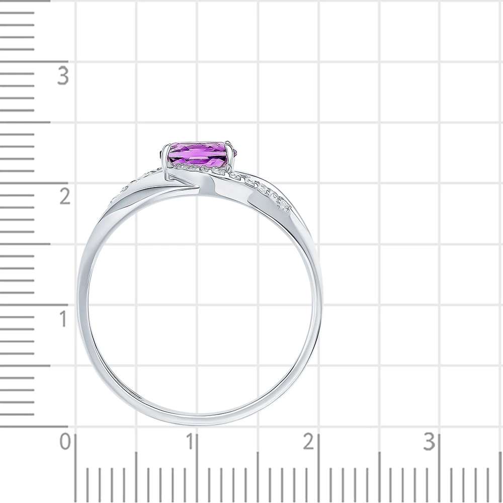 Кольцо с аметистами из серебра 925 пробы 3