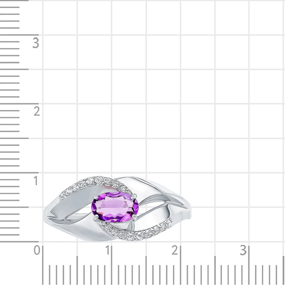 Кольцо с аметистами из серебра 925 пробы 2