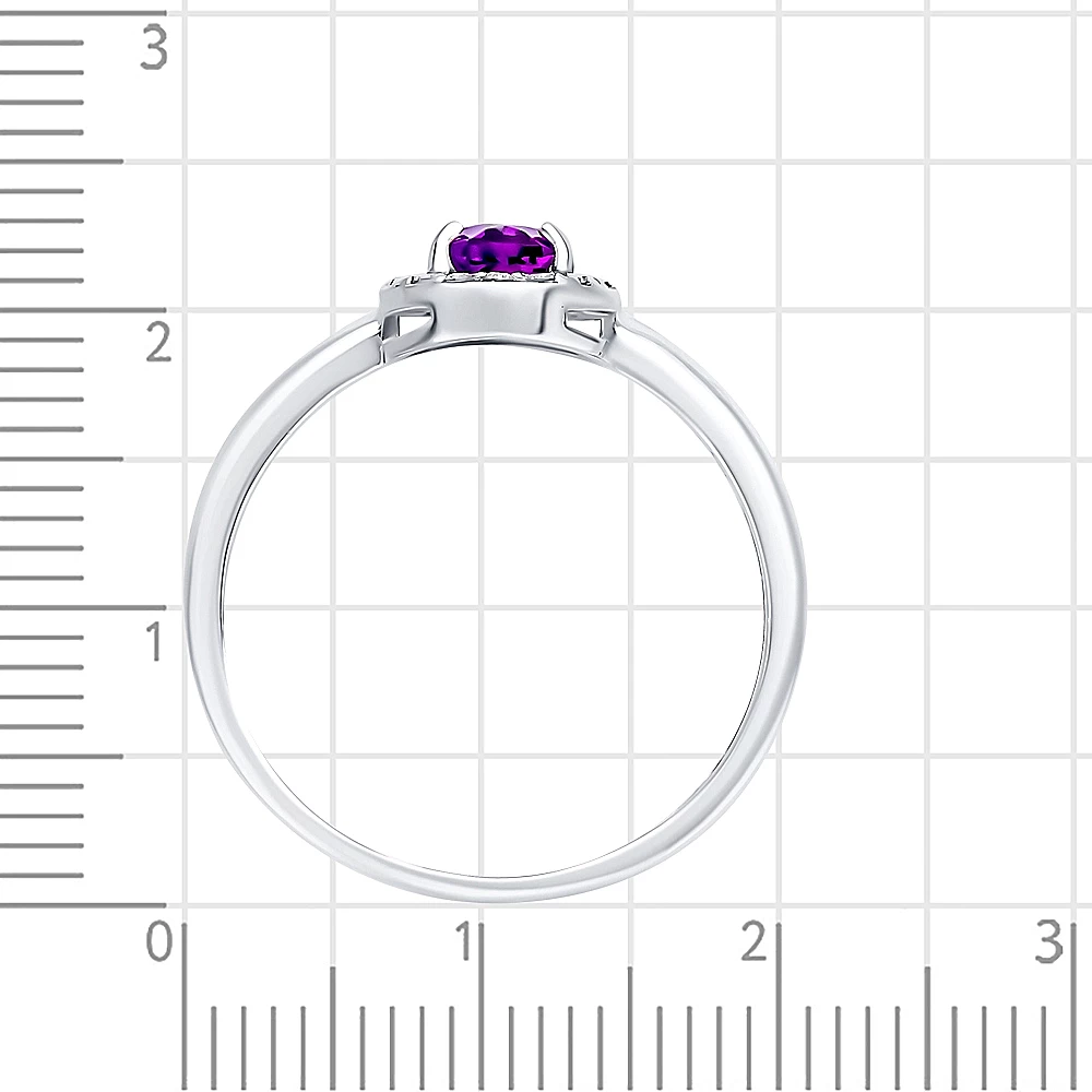 Кольцо с аметистами из серебра 925 пробы 3