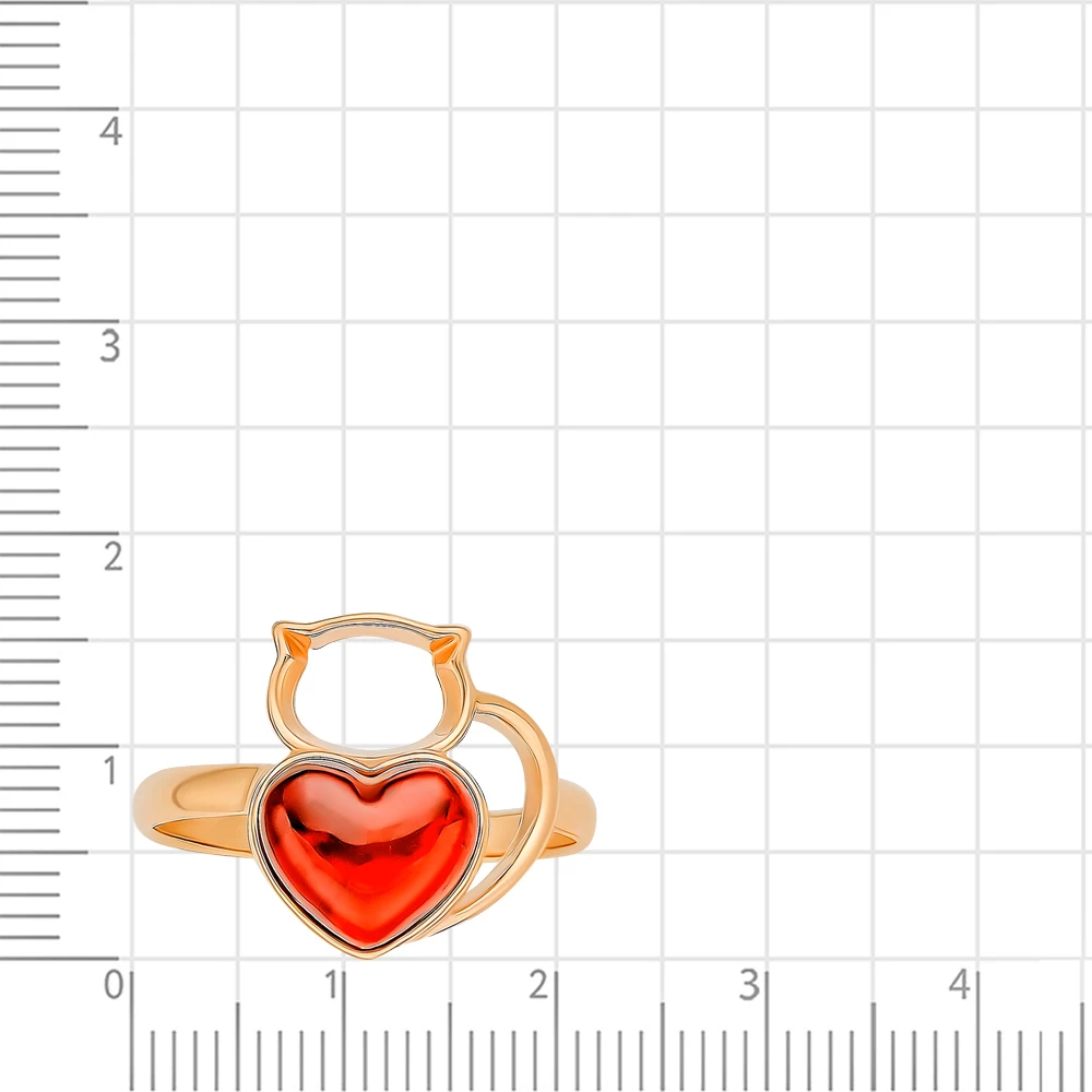 Кольцо с янтарем из серебра 925 пробы 2