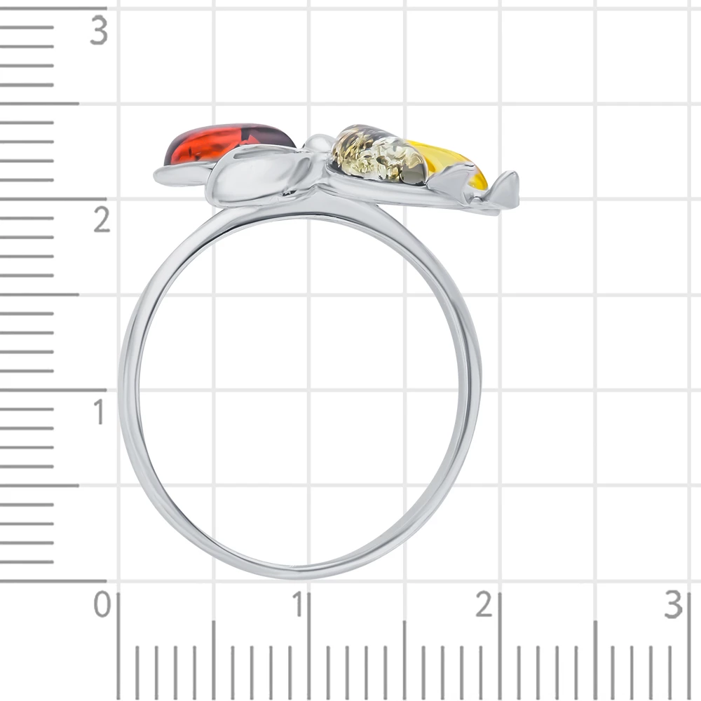 Кольцо с янтарем из серебра 925 пробы 3