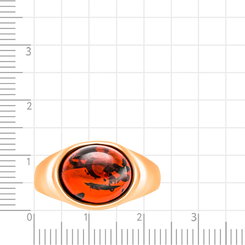 Кольцо с янтарем из серебра 925 пробы 2