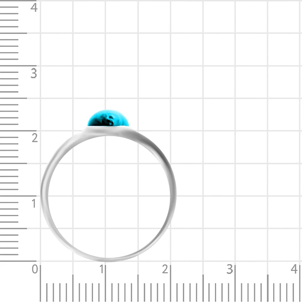Кольцо с бирюзой синтетической из серебра 925 пробы 3
