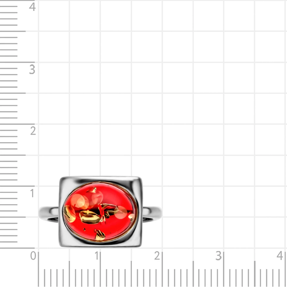 Кольцо с янтарем из серебра 925 пробы 2