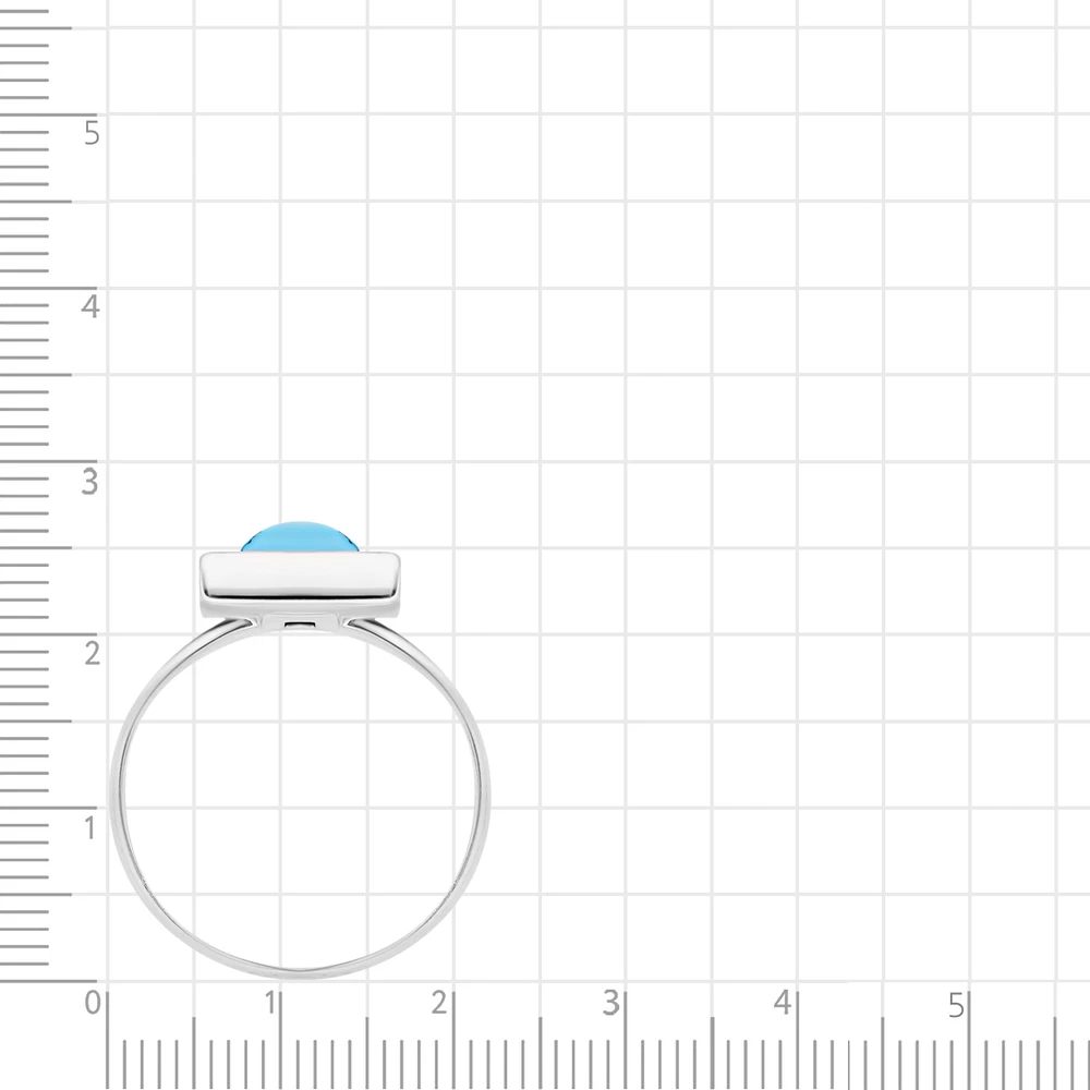 Кольцо с бирюзой синтетической из серебра 925 пробы 3