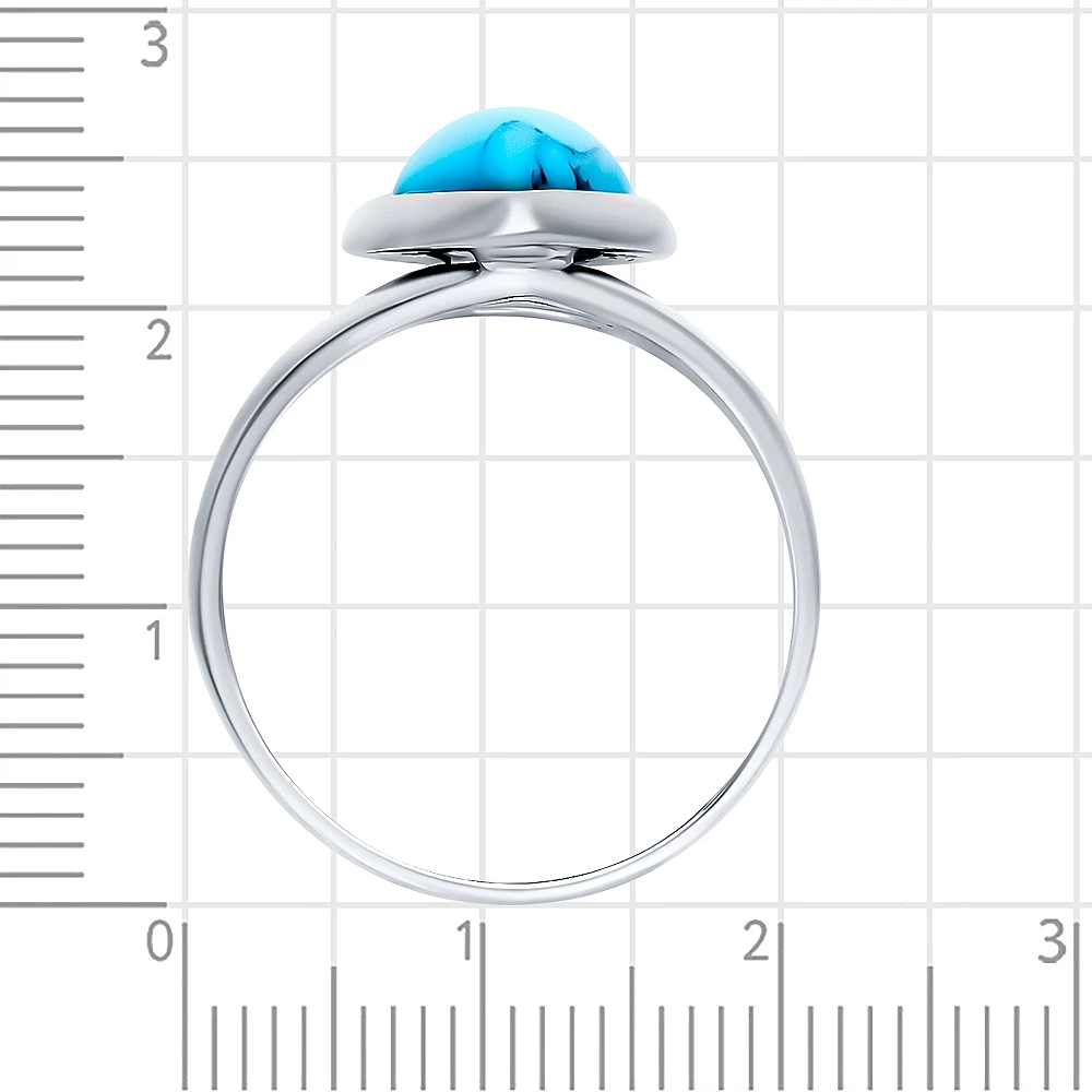 Кольцо с бирюзой синтетической из серебра 925 пробы 3