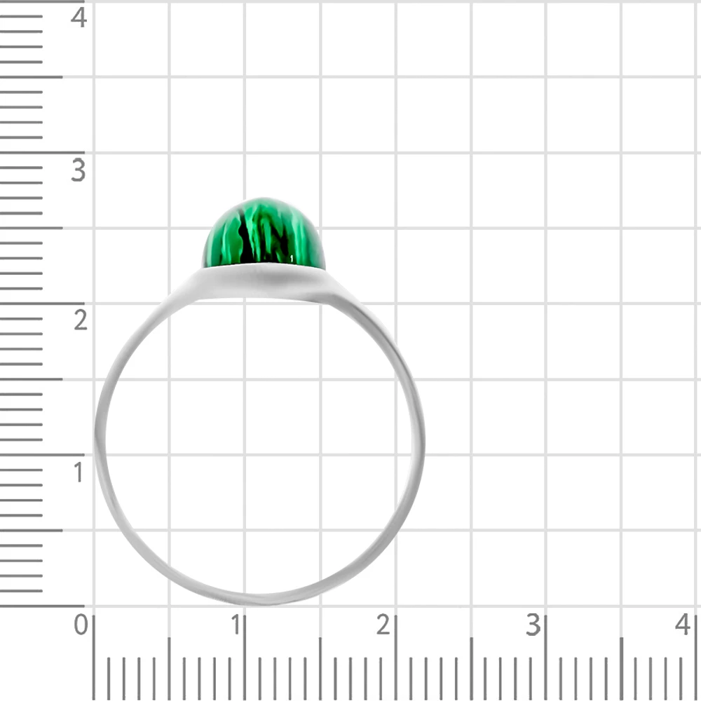 Кольцо с малахитом синтетическим из серебра 925 пробы 3