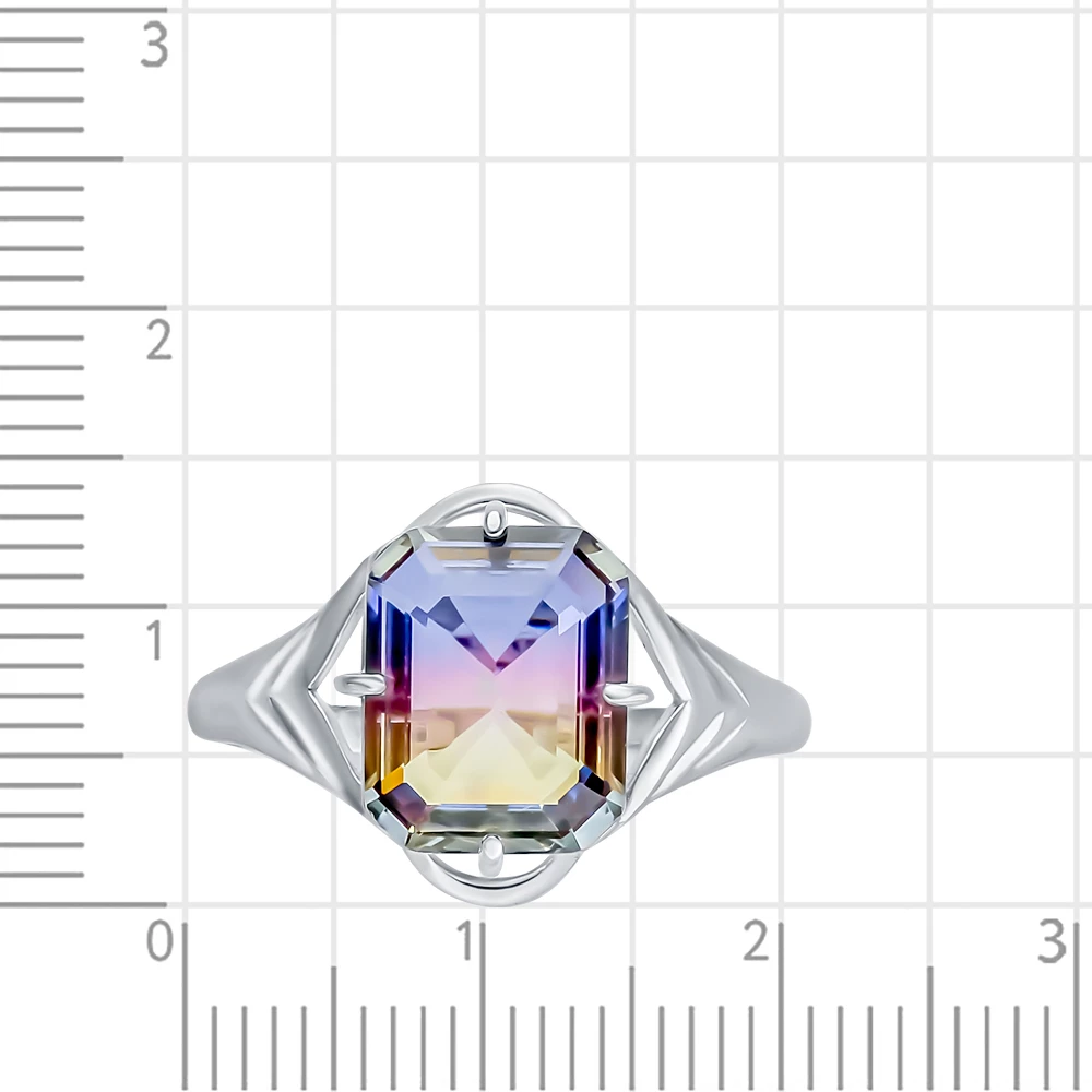 Кольцо с ювелирным кристаллом из серебра 925 пробы 2