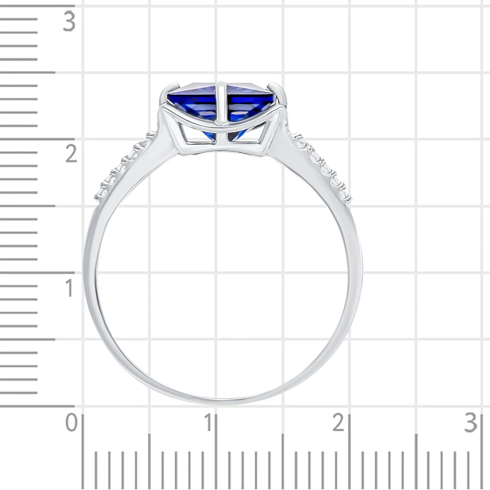 Кольцо с ювелирным кристаллом и фианитами из серебра 925 пробы 3