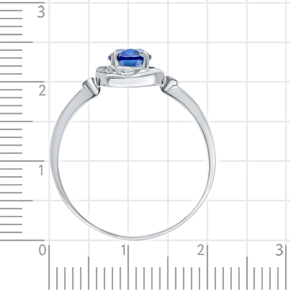 Кольцо с ювелирным кристаллом и фианитами из серебра 925 пробы 3
