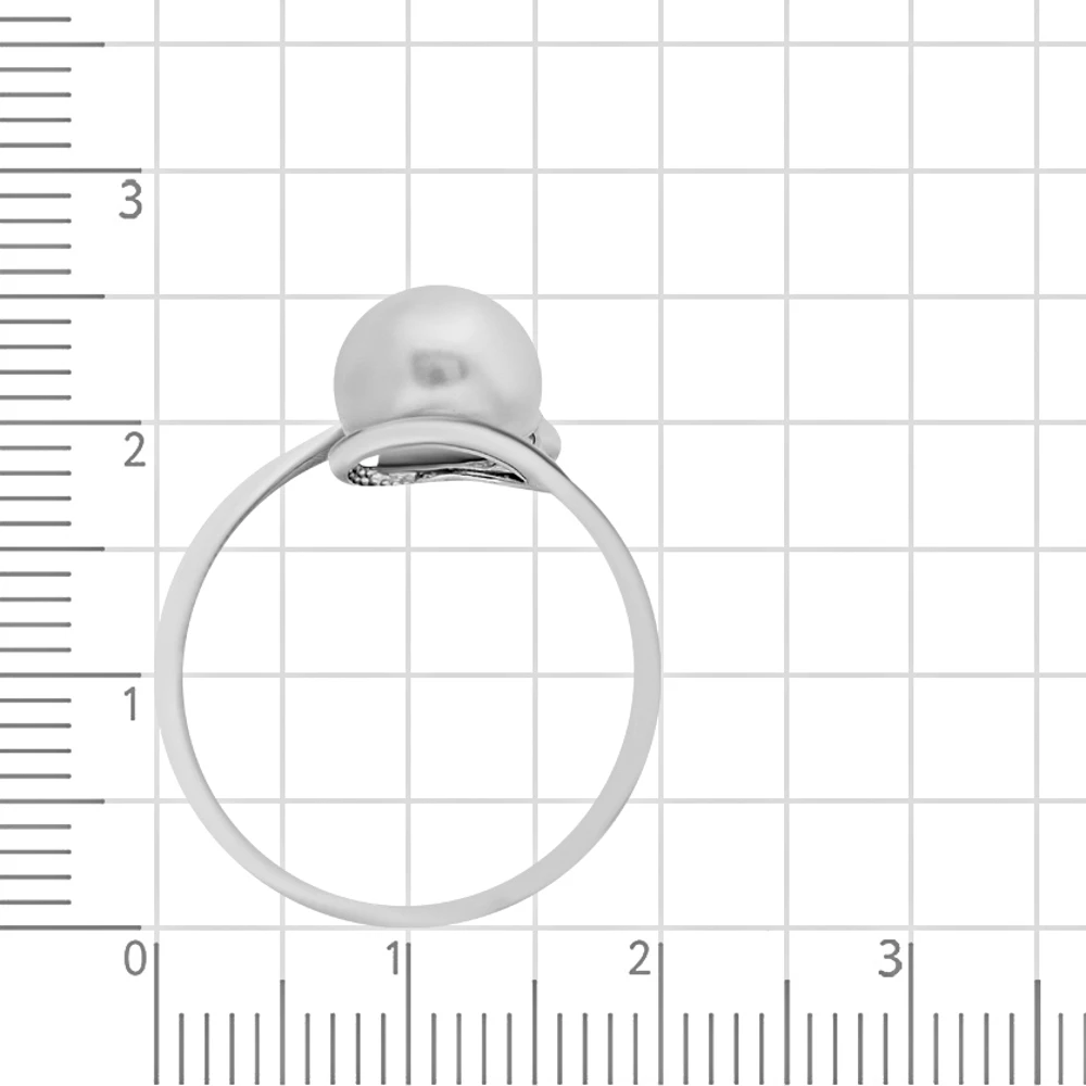 Кольцо с культивированным жемчугом из серебра 925 пробы 3