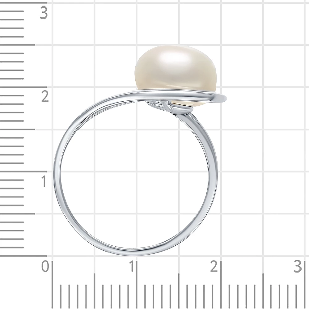 Кольцо с культивированным жемчугом из серебра 925 пробы 3