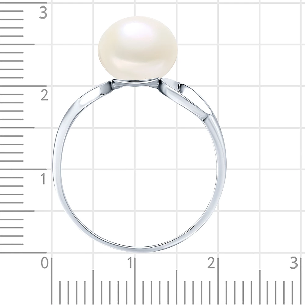 Кольцо с культивированным жемчугом из серебра 925 пробы 3