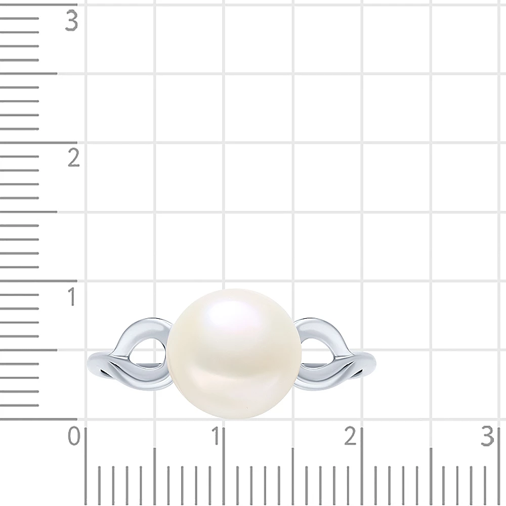 Кольцо с культивированным жемчугом из серебра 925 пробы 2