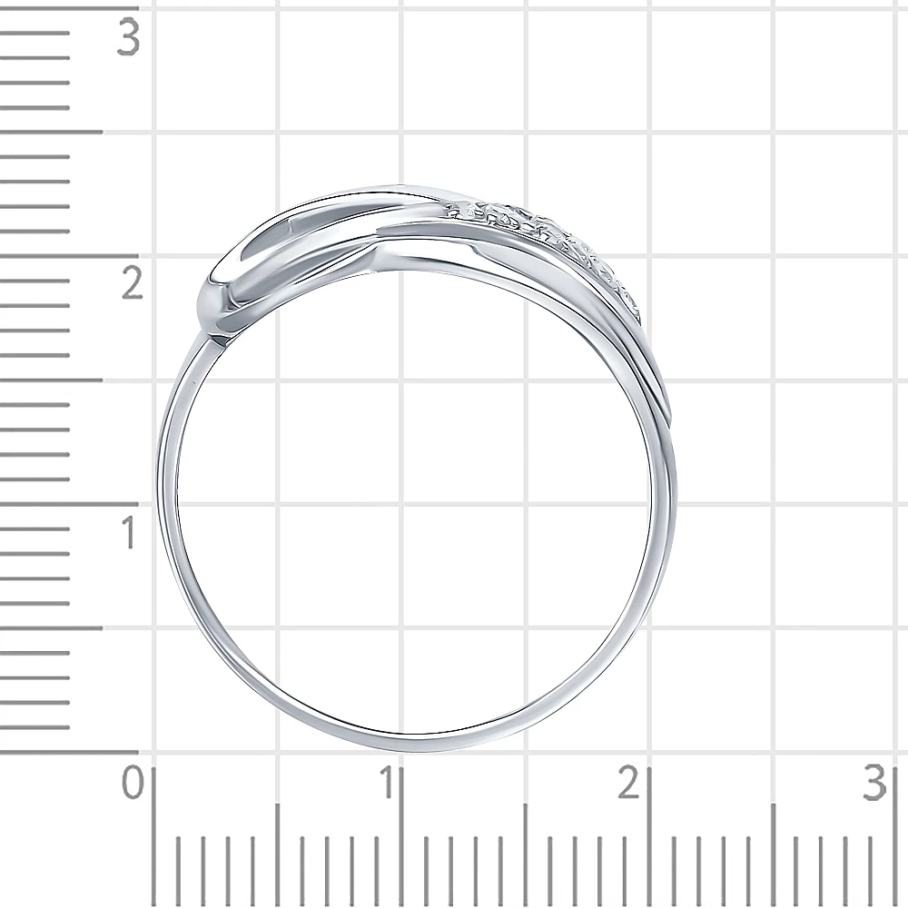 Кольцо с фианитами из серебра 925 пробы 3
