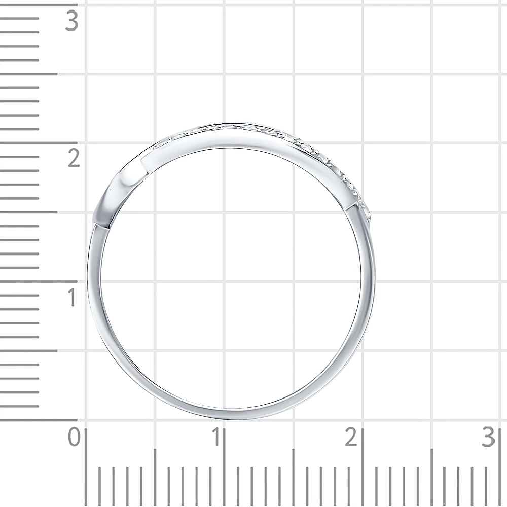 Кольцо с фианитами из серебра 925 пробы 3