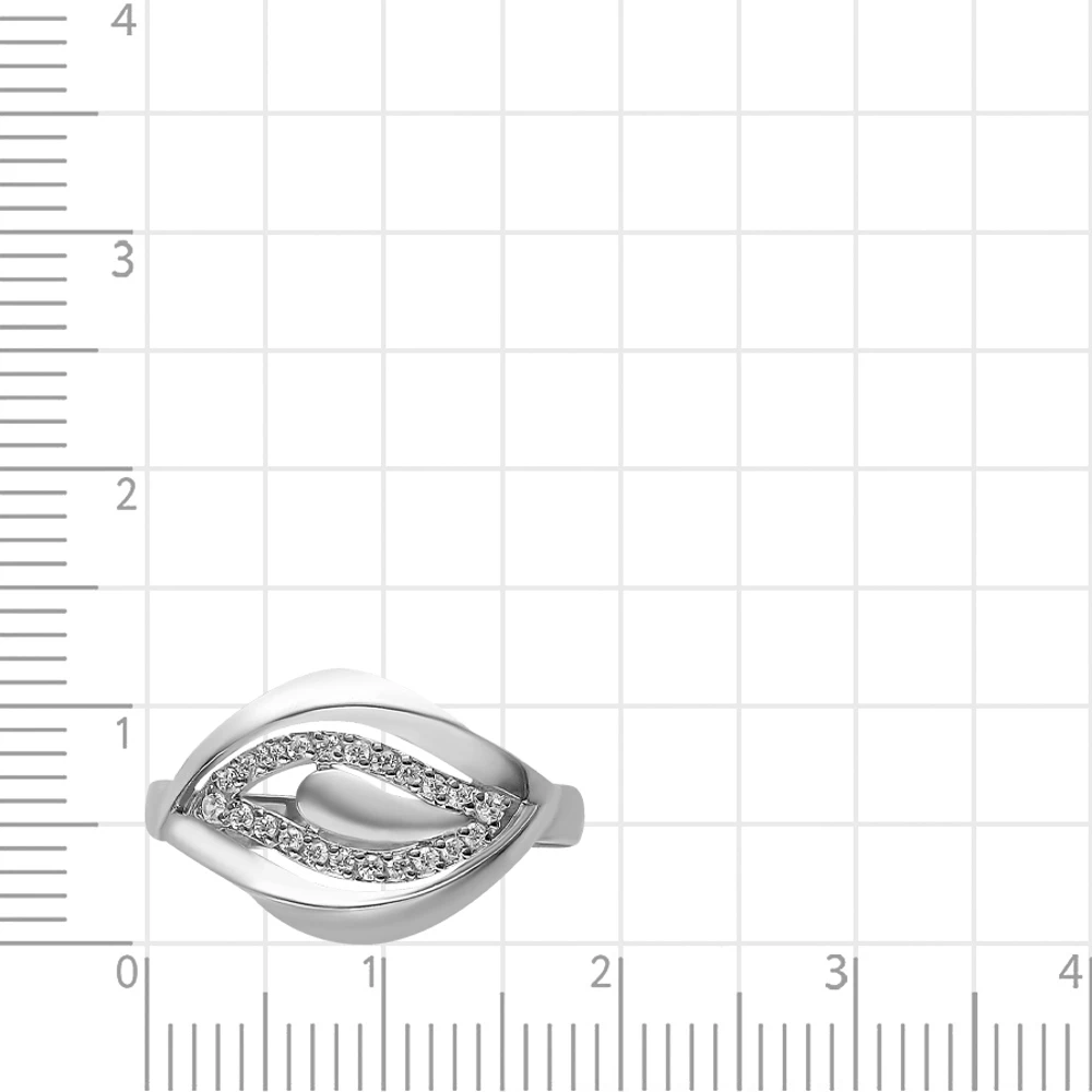 Кольцо с фианитами из серебра 925 пробы 2