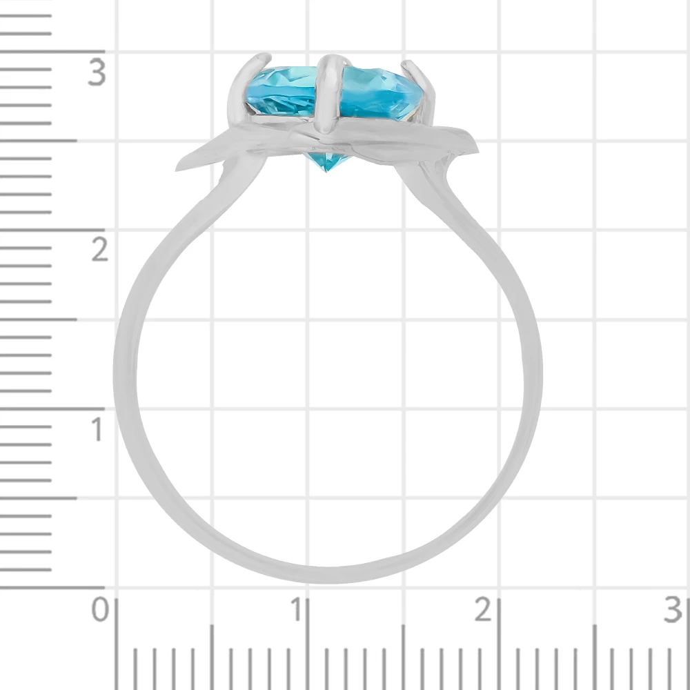 Кольцо с ювелирным кристаллом из серебра 925 пробы 3