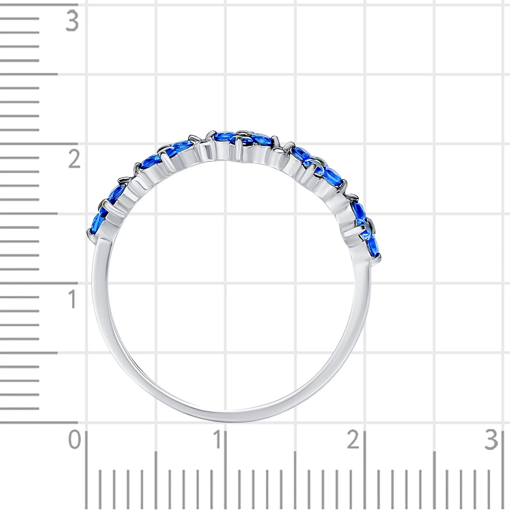 Кольцо наборное с фианитами из серебра 925 пробы 3