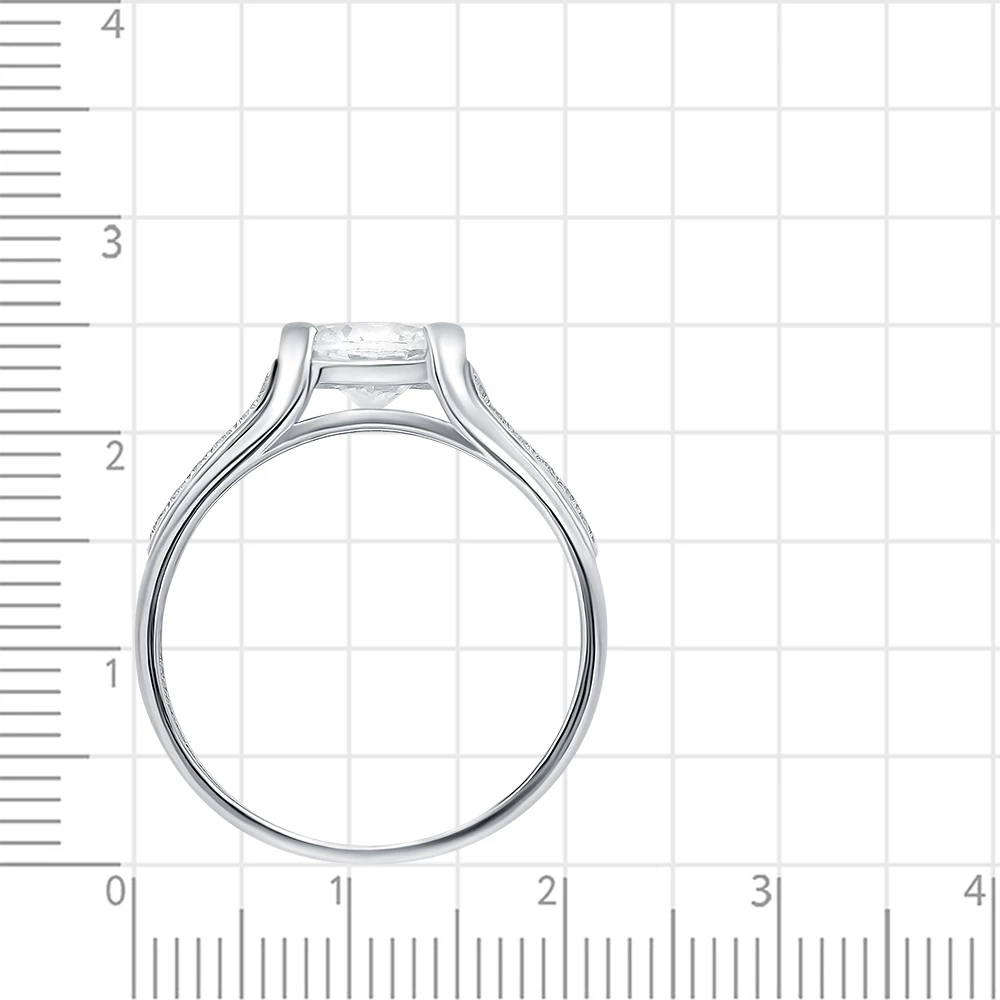 Кольцо с фианитами из серебра 925 пробы 3
