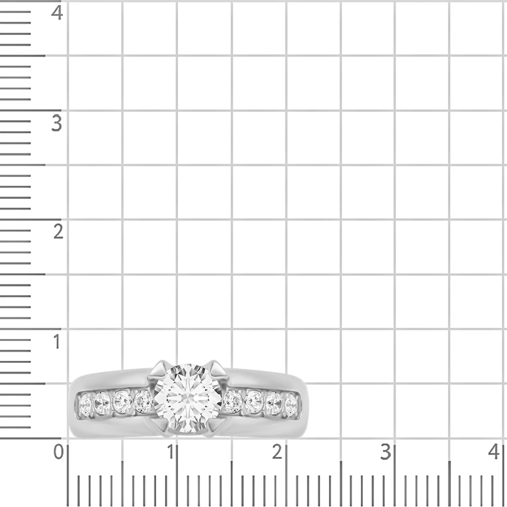 Кольцо с фианитами из серебра 925 пробы 2
