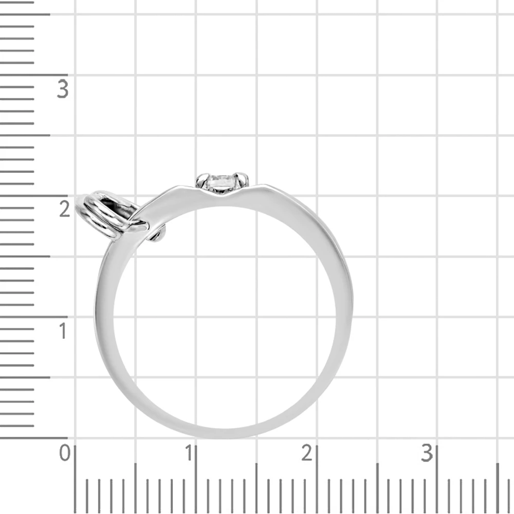 Кольцо с фианитом из серебра 925 пробы 3