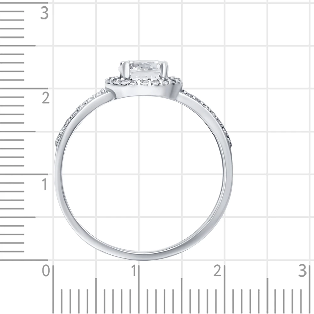 Кольцо с фианитами из серебра 925 пробы 3