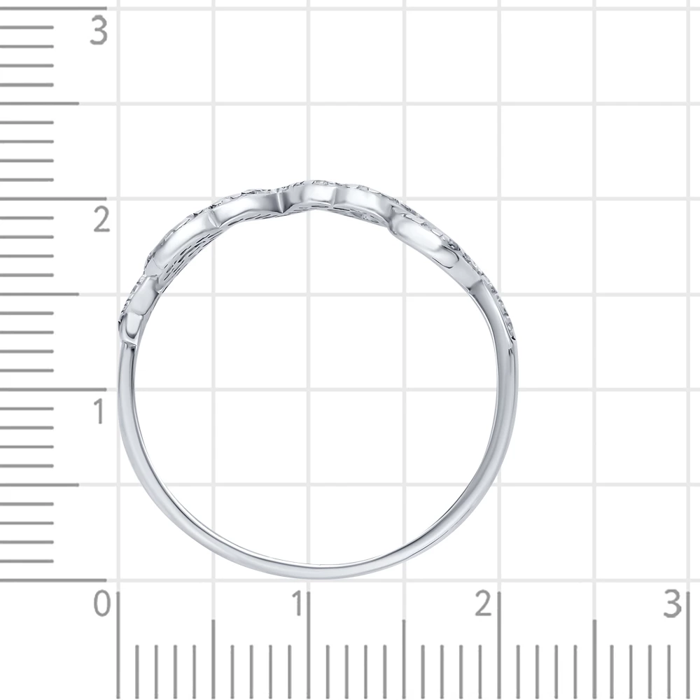 Кольцо с фианитами из серебра 925 пробы 3