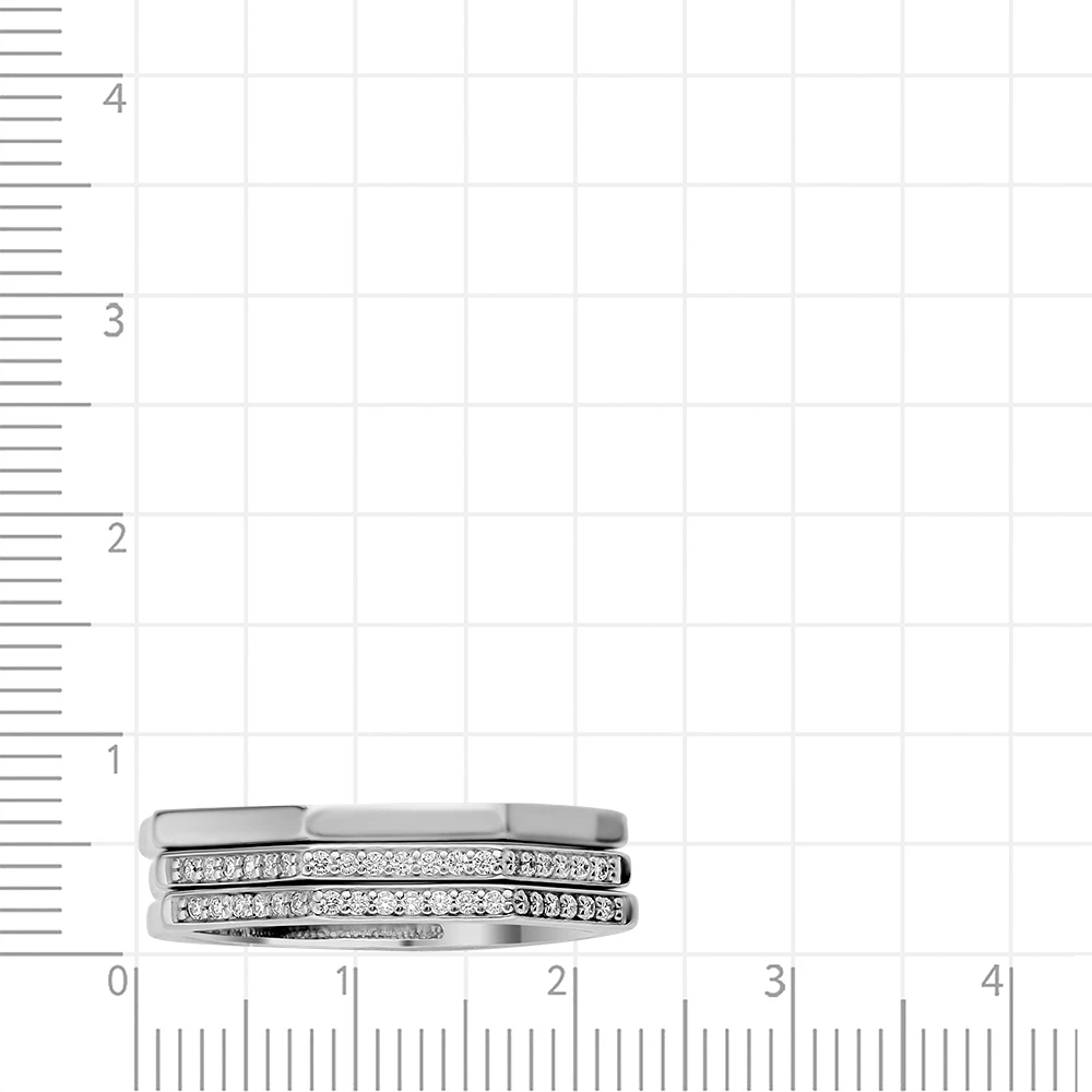 Кольцо наборное с фианитами из серебра 925 пробы 2