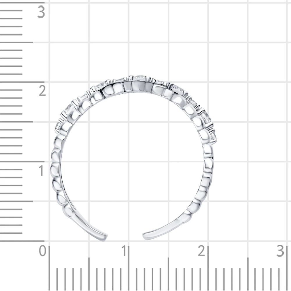 Кольцо с фианитами из серебра 925 пробы 3