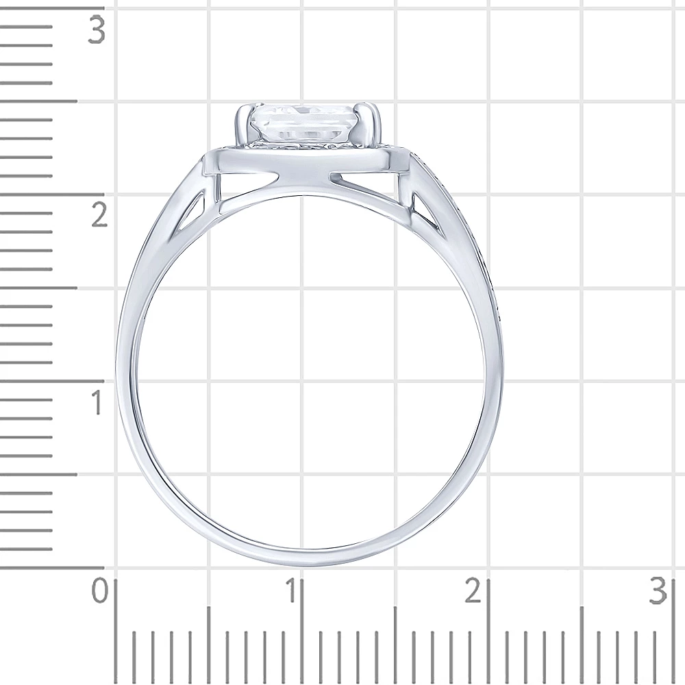 Кольцо с фианитами из серебра 925 пробы 3