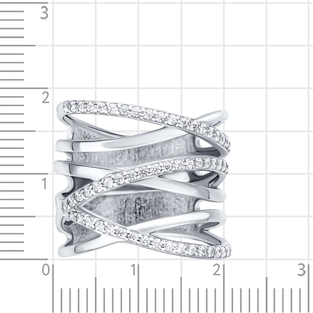 Кольцо с фианитами из серебра 925 пробы 2