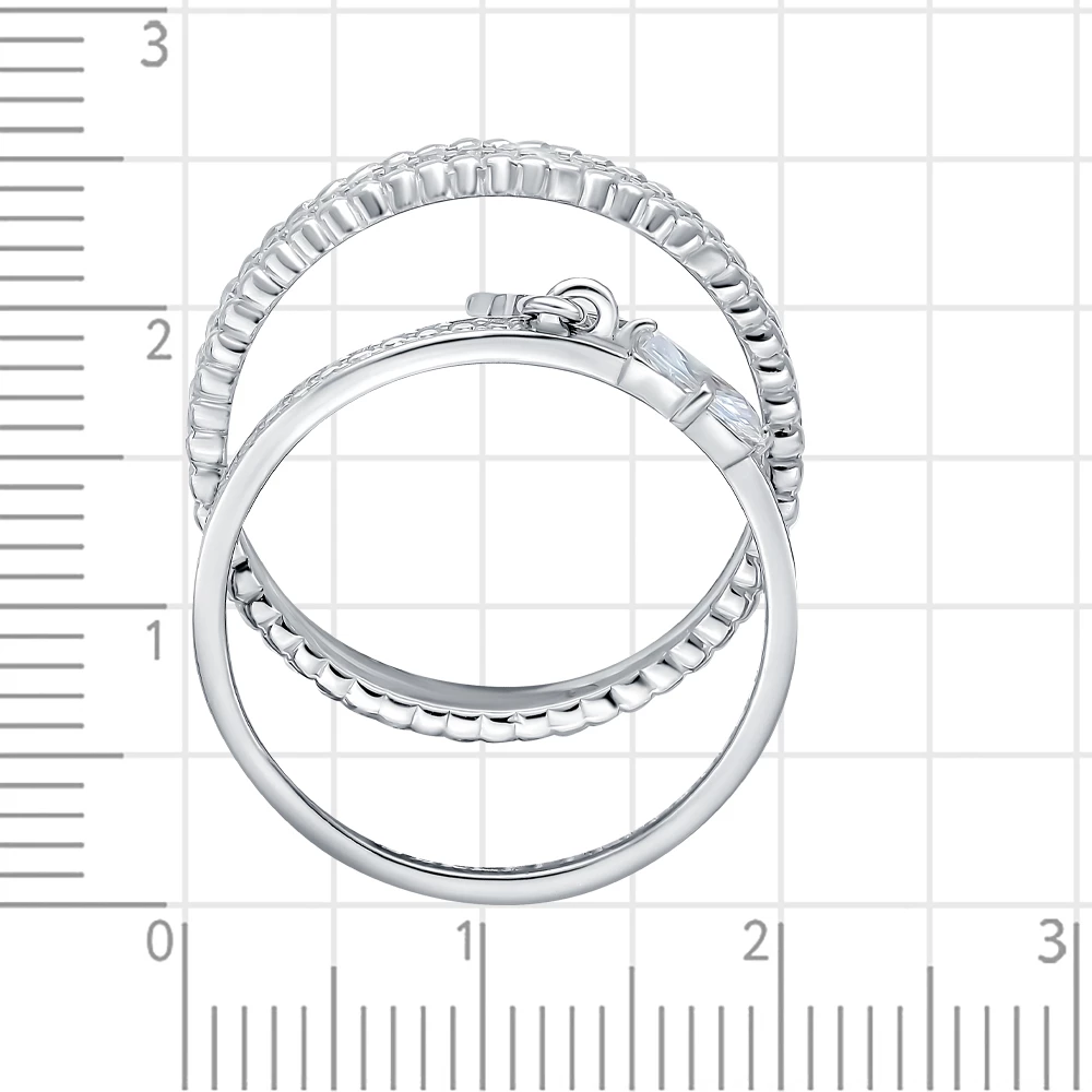 Кольцо наборное с фианитами из серебра 925 пробы 3