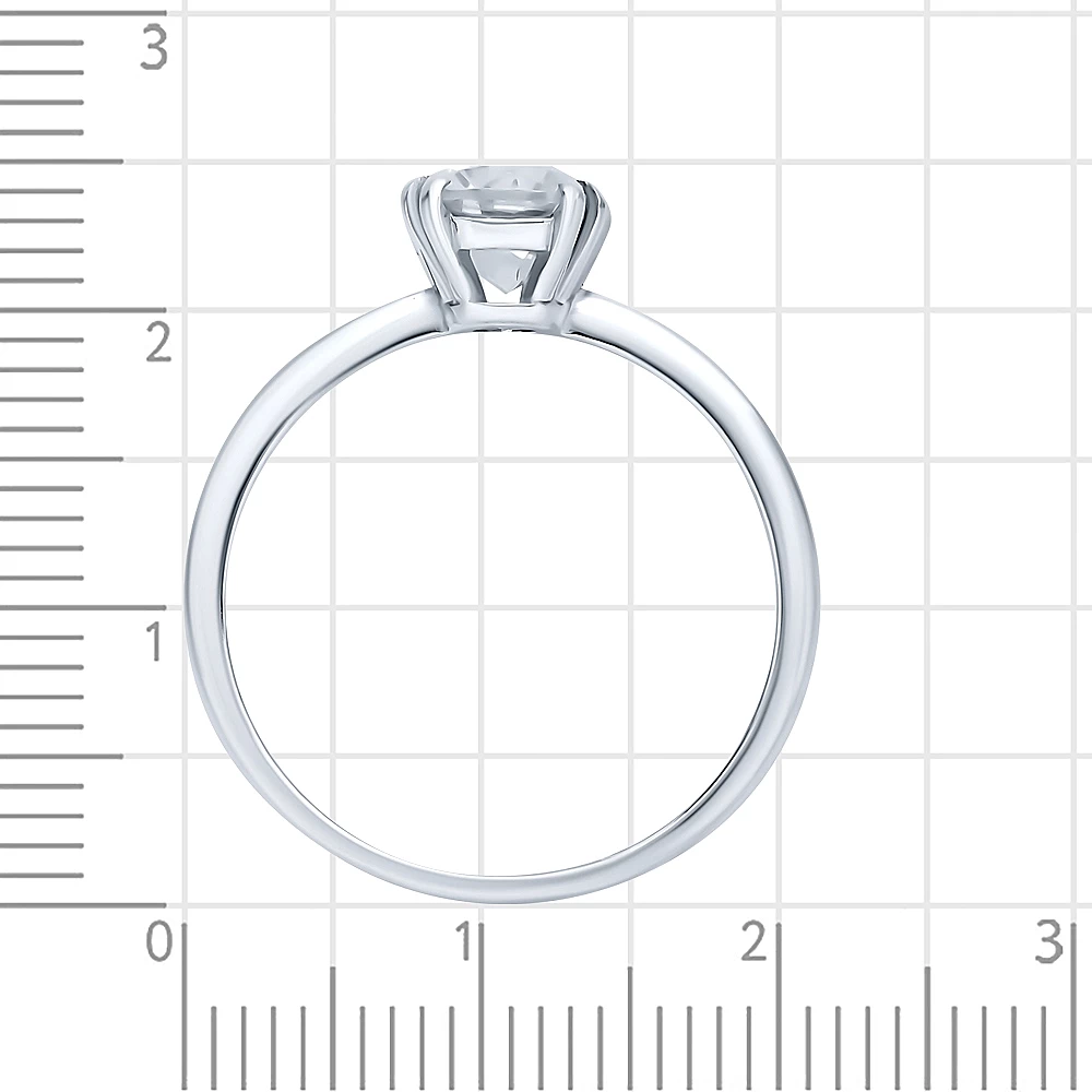 Кольцо с фианитом из серебра 925 пробы 3