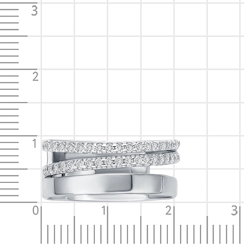 Кольцо с фианитами из серебра 925 пробы 2