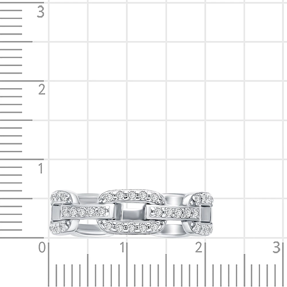 Кольцо с фианитами из серебра 925 пробы 2