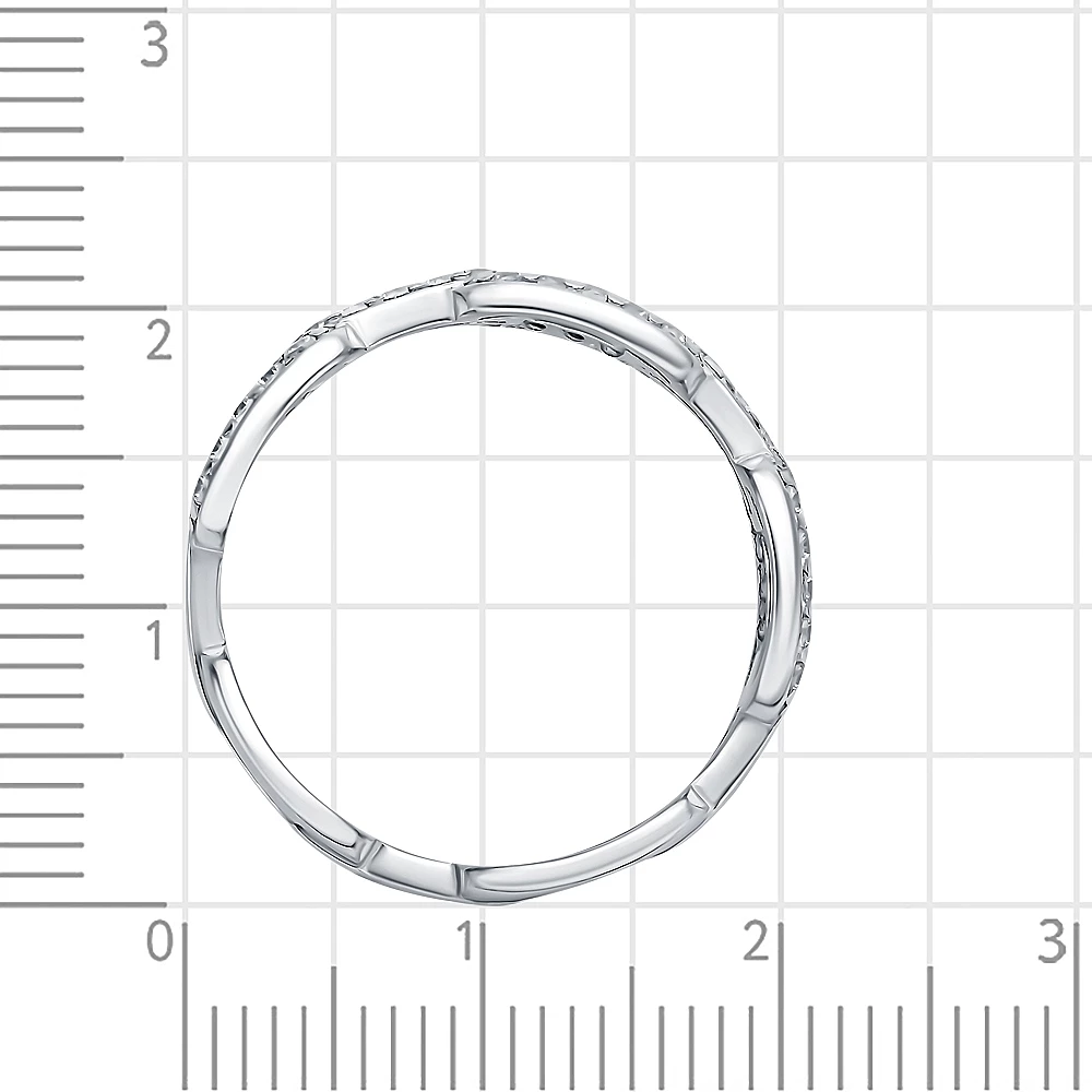 Кольцо с фианитами из серебра 925 пробы 3