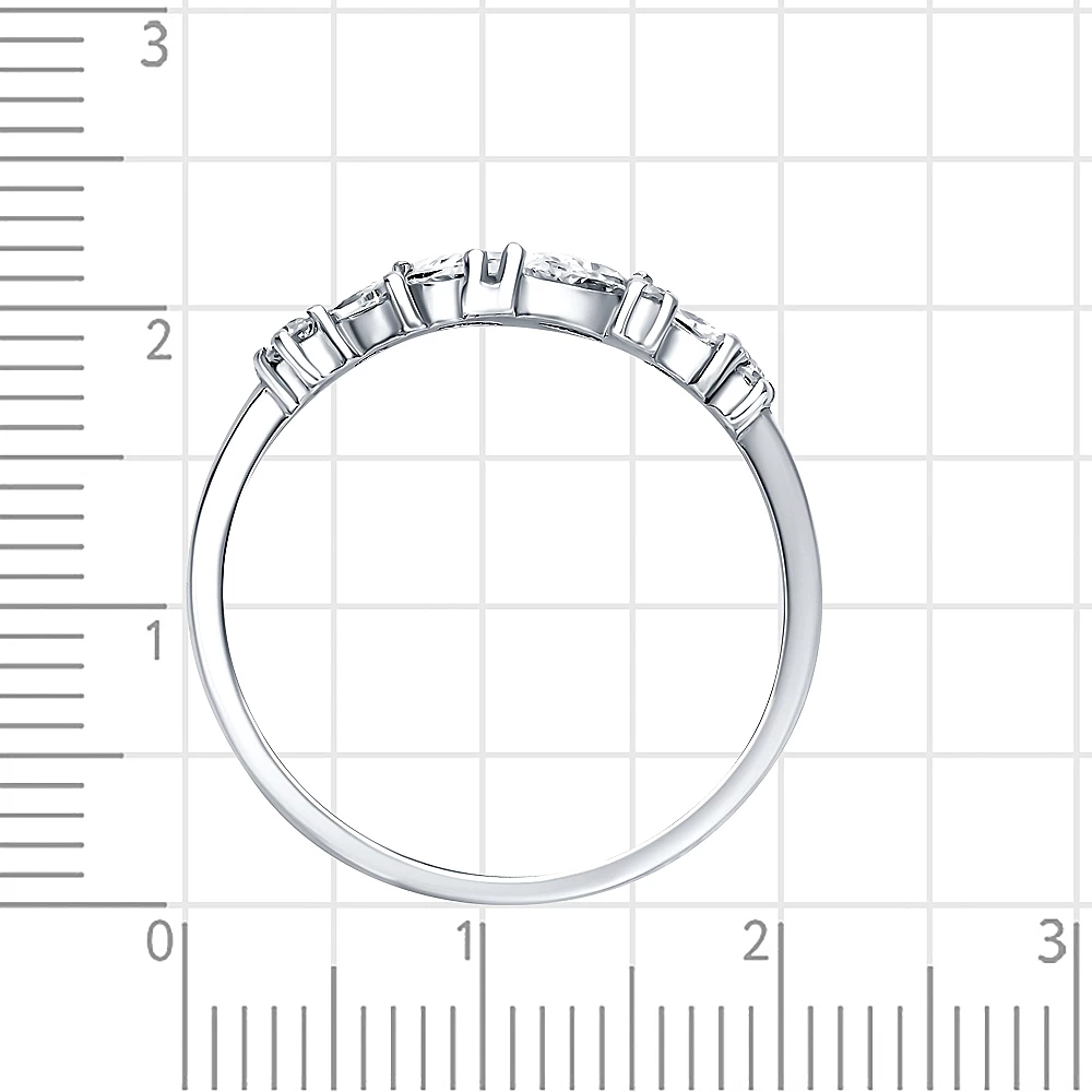Кольцо с фианитами из серебра 925 пробы 3