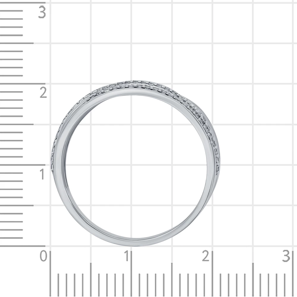 Кольцо с фианитами из серебра 925 пробы 3