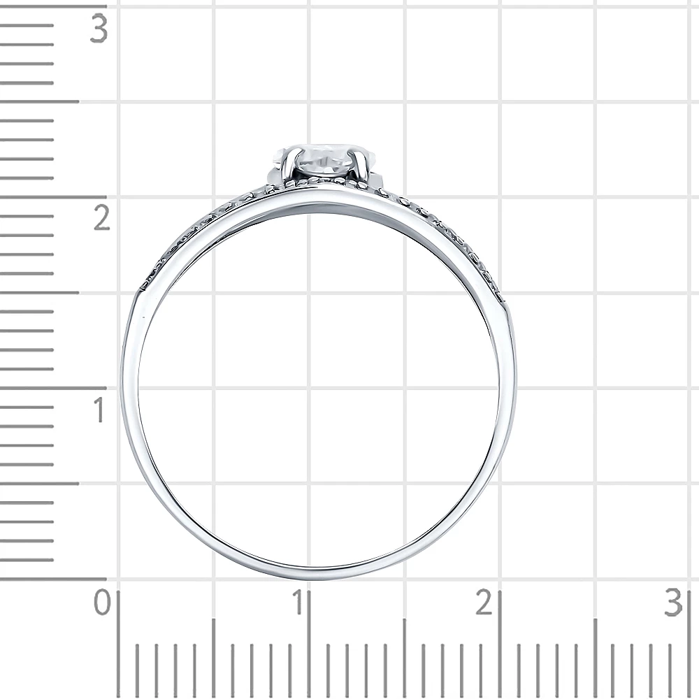 Кольцо с фианитами из серебра 925 пробы 3