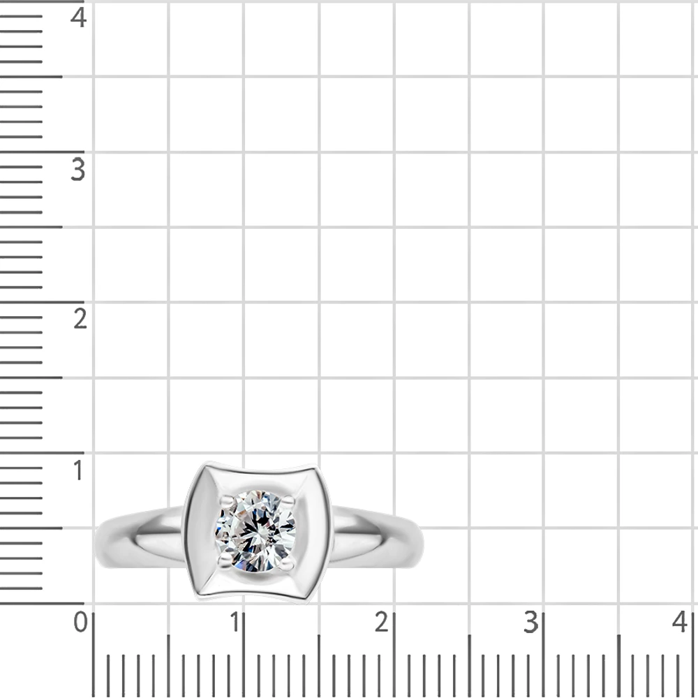 Кольцо с фианитом из серебра 925 пробы 2